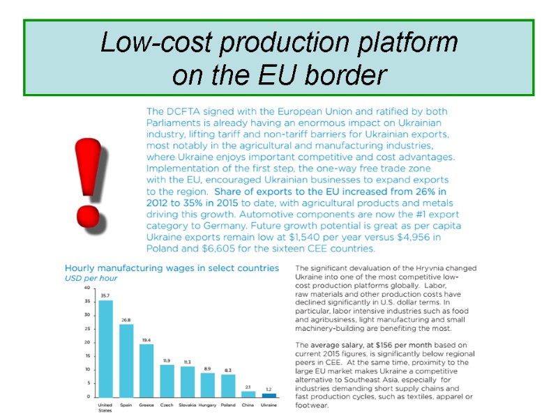 Low-cost production platform  on the EU border